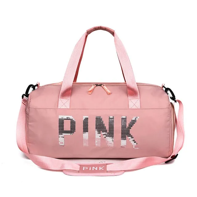 2019 Sequins Black Gym Bag Women Shoe Compartment Waterproof Sport Bags for Fitness Training Yoga Bolsa Sac De Sport