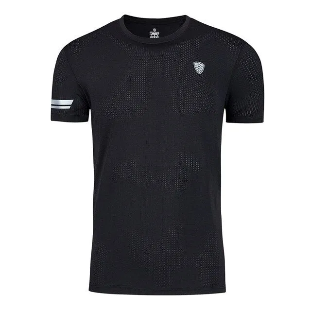 Men T-shirt O Neck Short Sleeve Quick Dry Tee Tops Tights Apparel Outdoor Fitness Gym Cycling Hiking Running Men\'s Sportswear