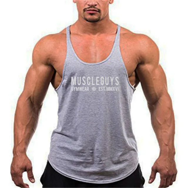 Muscle guys apparel bodybuilding tank tops fitness tank mens gyms clothes vest cotton sleeveless shirt regatas masculino
