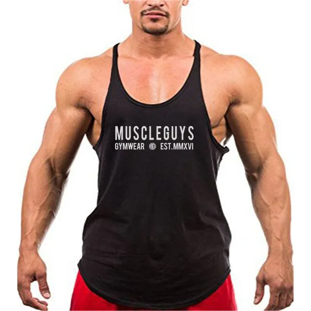 Muscle guys apparel bodybuilding tank tops fitness tank mens gyms clothes vest cotton sleeveless shirt regatas masculino