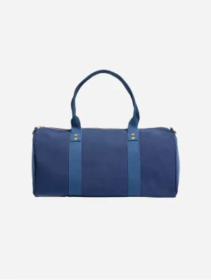Natural Cotton Canvas Vegan Weekender | Navy Blue