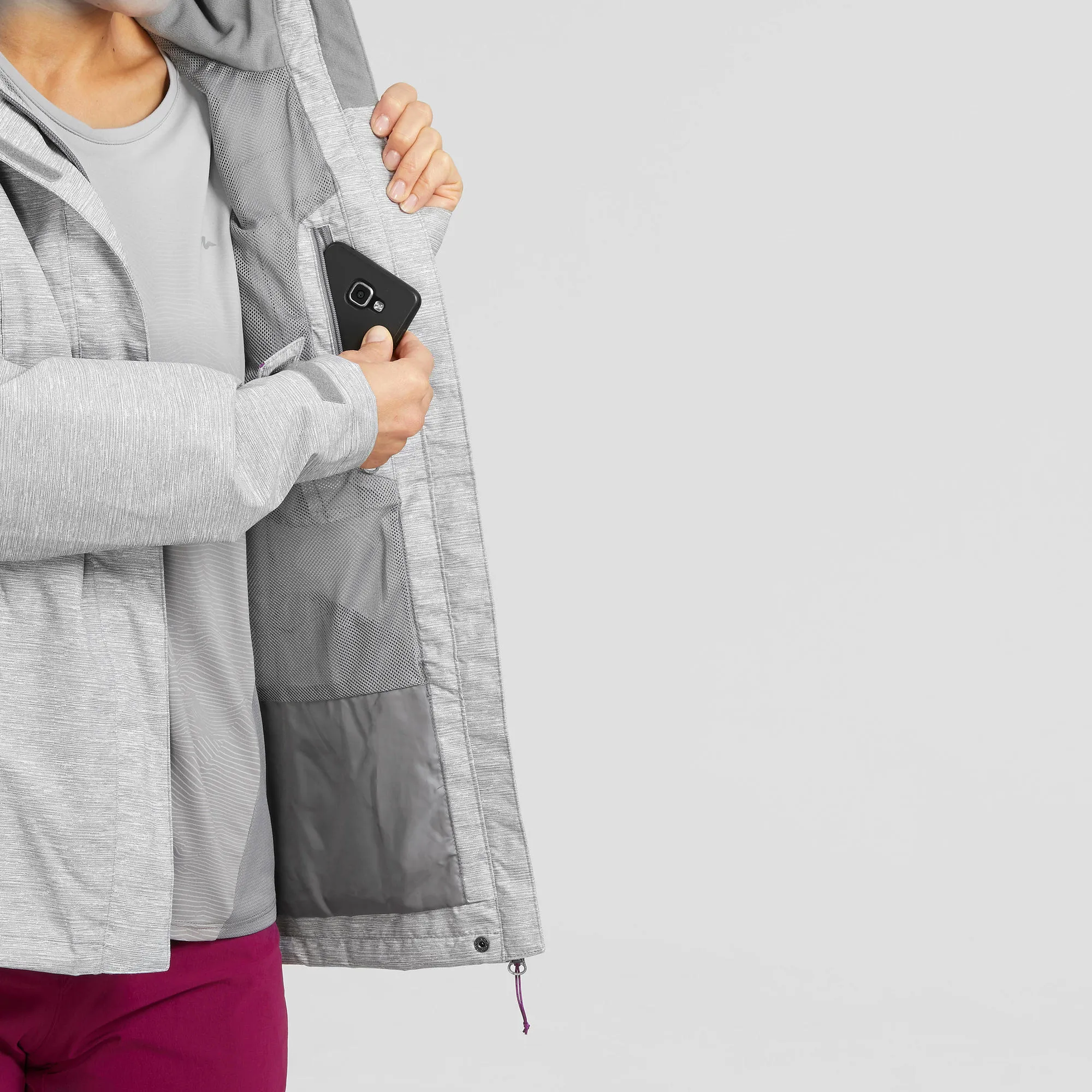 Quechua Women's waterproof mountain walking jacket MH100