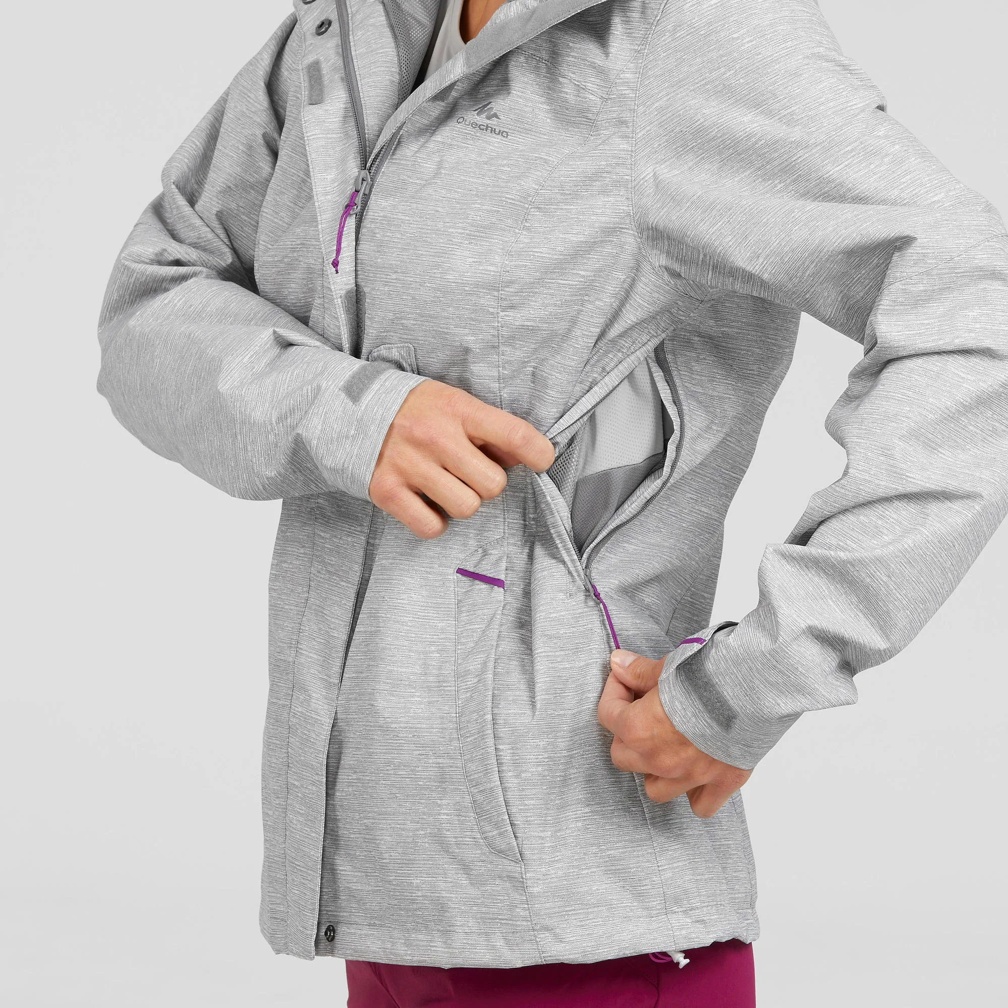 Quechua Women's waterproof mountain walking jacket MH100