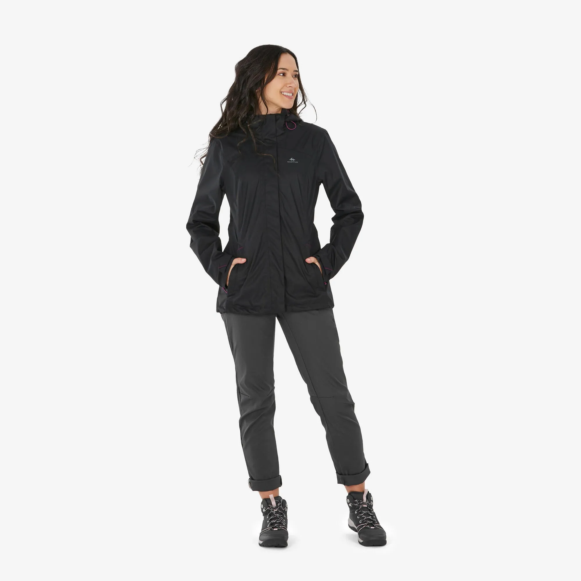 Quechua Women's waterproof mountain walking jacket MH100