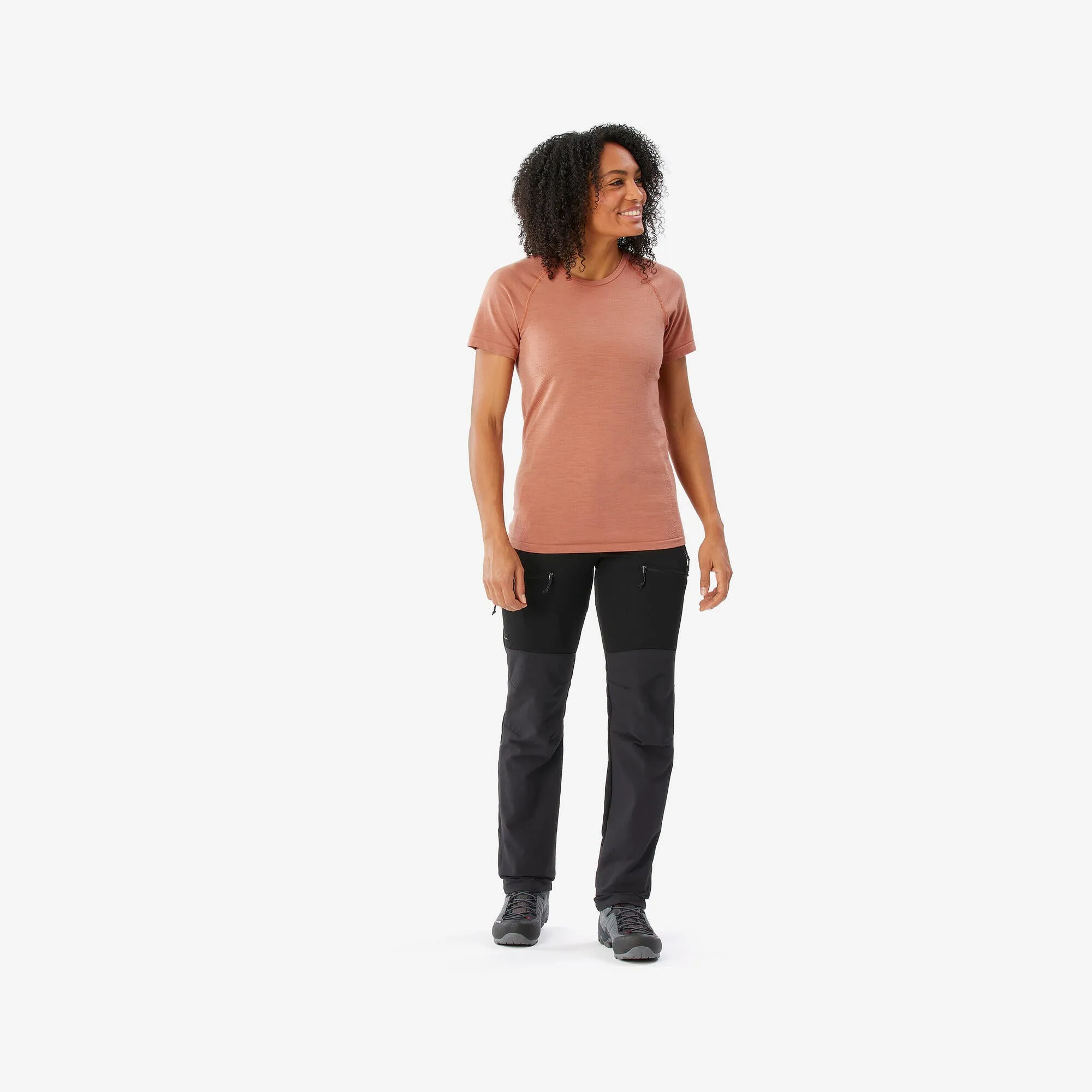 Simond Women's seamless short-sleeved Merino wool Backpacking t-shirt - MT900