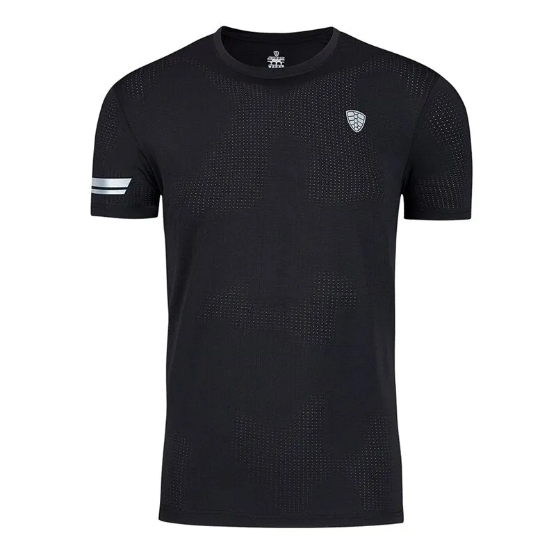 Summer Men Short Sleeve T-shirt Round Neck Quick Dry Tee Tops Tights Anti-sweat Apparel Gym Fitness Outdoor Running Sportswear