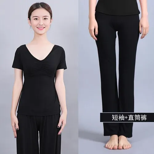Women Running Jogging Gym Workout Clothing Fitness Training Yoga Sport T-shirt   Pants Suit Dance Racing Apparel Yoga