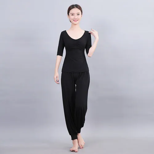 Women Running Jogging Gym Workout Clothing Fitness Training Yoga Sport T-shirt   Pants Suit Dance Racing Apparel Yoga