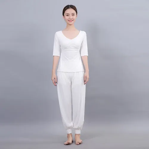 Women Running Jogging Gym Workout Clothing Fitness Training Yoga Sport T-shirt   Pants Suit Dance Racing Apparel Yoga